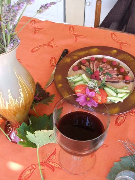 vin rouge magret de canard